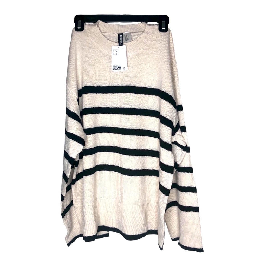 Knit Ivory Cream Sweater Stripped M